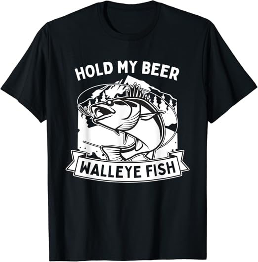 Beer Walleye Fishing Shirts For Men Funny Fishing TShirt